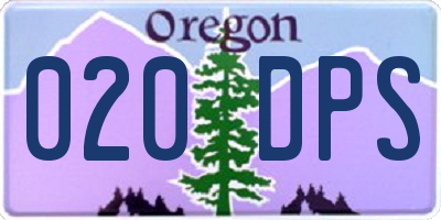 OR license plate 020DPS