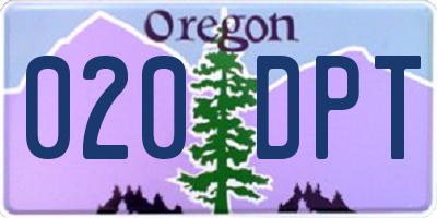 OR license plate 020DPT