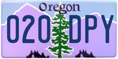 OR license plate 020DPY