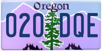 OR license plate 020DQE