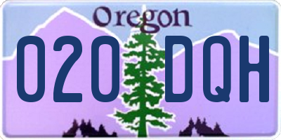 OR license plate 020DQH