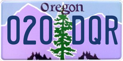 OR license plate 020DQR