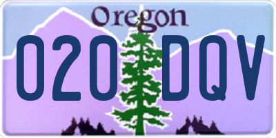 OR license plate 020DQV