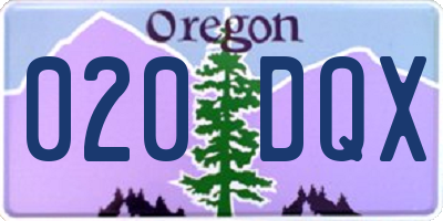 OR license plate 020DQX