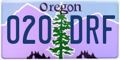OR license plate 020DRF