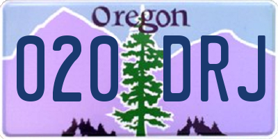 OR license plate 020DRJ