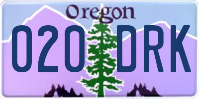 OR license plate 020DRK