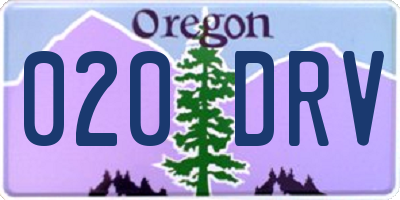 OR license plate 020DRV