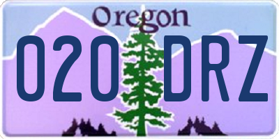 OR license plate 020DRZ