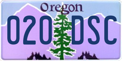 OR license plate 020DSC