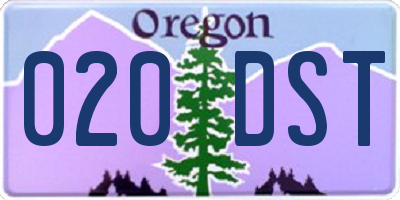 OR license plate 020DST