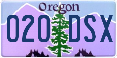 OR license plate 020DSX