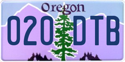 OR license plate 020DTB