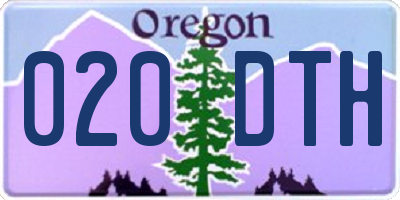 OR license plate 020DTH