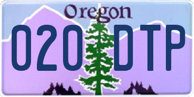 OR license plate 020DTP