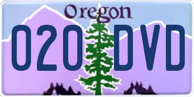 OR license plate 020DVD