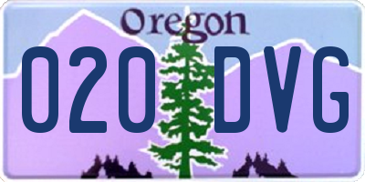 OR license plate 020DVG