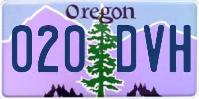 OR license plate 020DVH