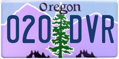 OR license plate 020DVR