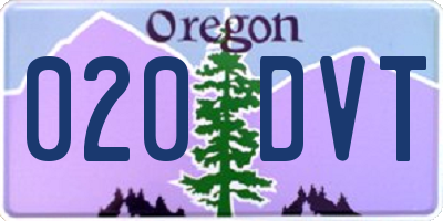 OR license plate 020DVT