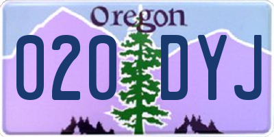 OR license plate 020DYJ