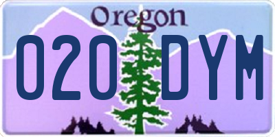 OR license plate 020DYM