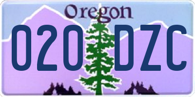 OR license plate 020DZC