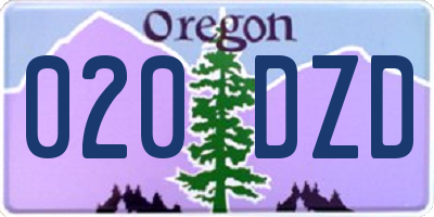 OR license plate 020DZD