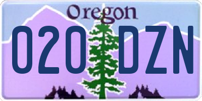 OR license plate 020DZN