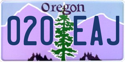 OR license plate 020EAJ