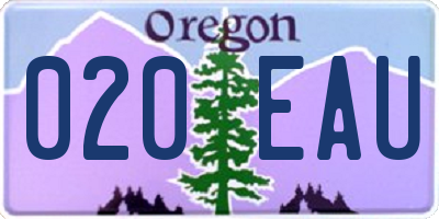 OR license plate 020EAU