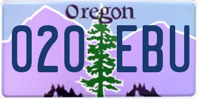 OR license plate 020EBU