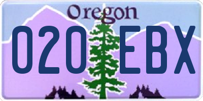OR license plate 020EBX