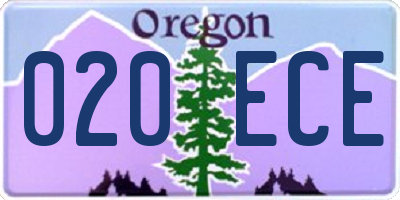 OR license plate 020ECE