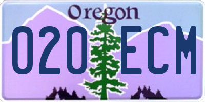 OR license plate 020ECM