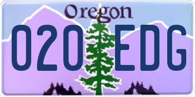 OR license plate 020EDG