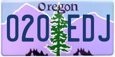 OR license plate 020EDJ
