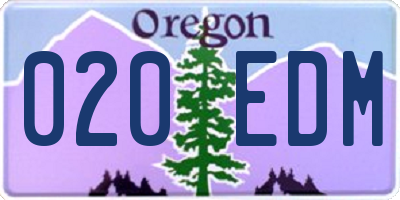 OR license plate 020EDM