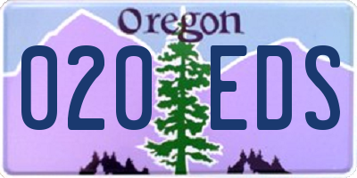 OR license plate 020EDS