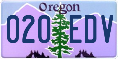 OR license plate 020EDV