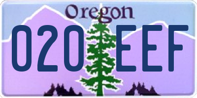 OR license plate 020EEF