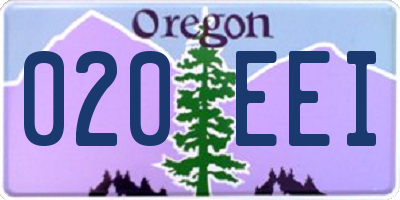 OR license plate 020EEI