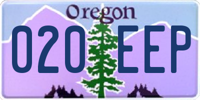 OR license plate 020EEP