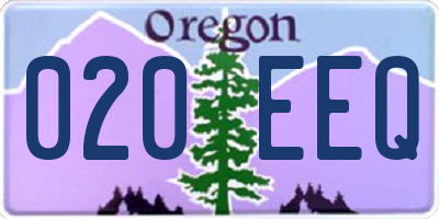 OR license plate 020EEQ