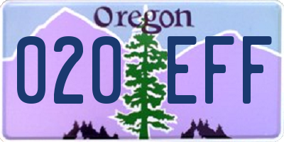 OR license plate 020EFF