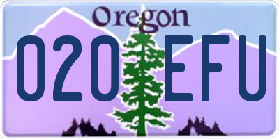 OR license plate 020EFU