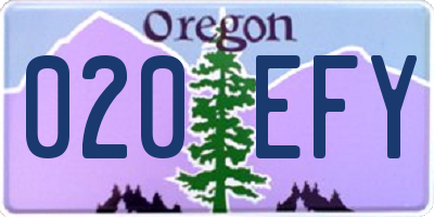 OR license plate 020EFY