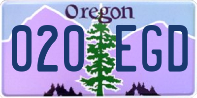 OR license plate 020EGD