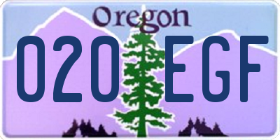 OR license plate 020EGF