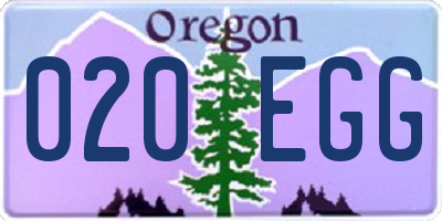 OR license plate 020EGG